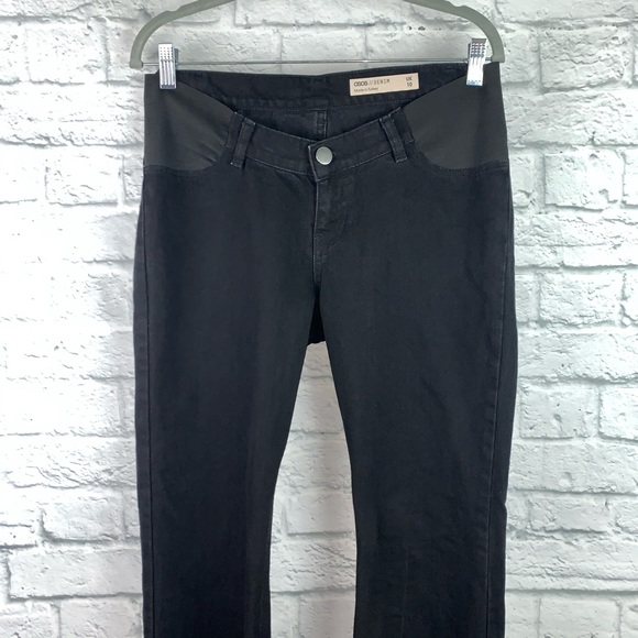 Asos Raw Hem Black Denim Maternity Jeans 6 - Picture 2 of 8